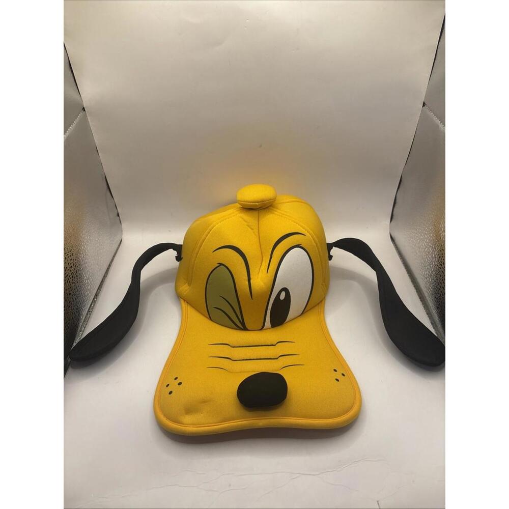 Disney Parks Pluto Foam Hat Floppy Ears Yellow Adult Size